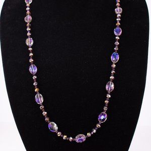 35 3/4" Magical Fairy Purple Faceted Crystal Glass Necklace $40